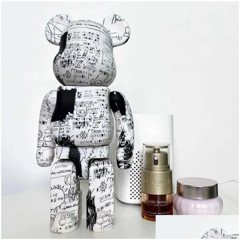 Novelty Games 5 Style Bearbricks 400% Figures Model Basquiat Bear Brickes And Cyberpunk Daft Punk Joint Bright Face Violence Bear Collection