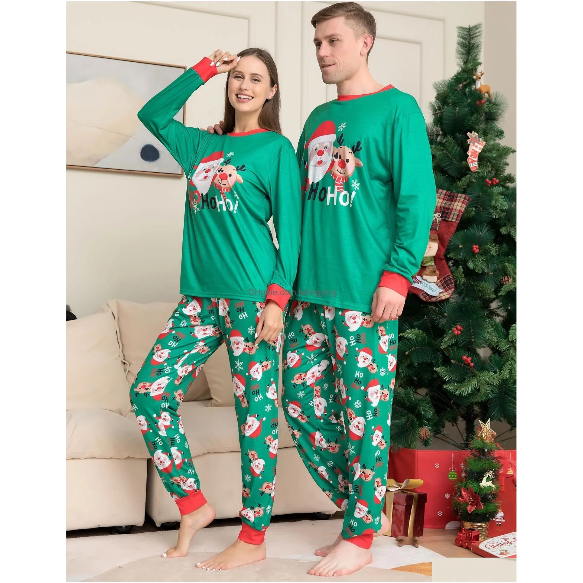 family matching outfits family matching christmas pajamas xmas green pajamas santa claus print dad mommy and me christmas costume dog clothes