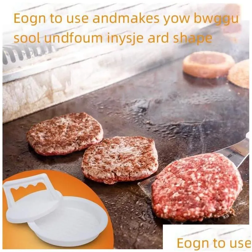 Meat Poultry Tools Potry Hamburger Maker Round Shape Press Non-Stick Burger Chef Cutlets Beef Grill Patty Mold Drop Delivery Home