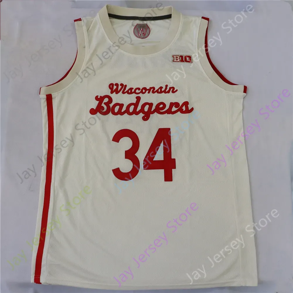 Wisconsin Badgers Basketball Jersey NCAA College Nate Reuvers Brad Davison Tyler Ben Carlson Jonathan Davis Lorne Bowman II Crowl King