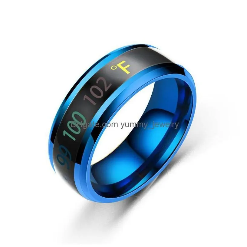 Smart Rings Voleaf Temperature Rings Mixed For Women Men Stainless Steel Classic Jewelry Wholesale Gift Friend Vrg114 Drop Delivery Je