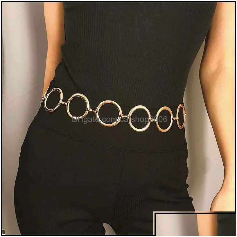 Belly Chains Simple Metal Ring Chain Body Female Personality Retro Cold Wind Geometric Waist 20220 T2 Drop Delivery Jewelry Dhgc8