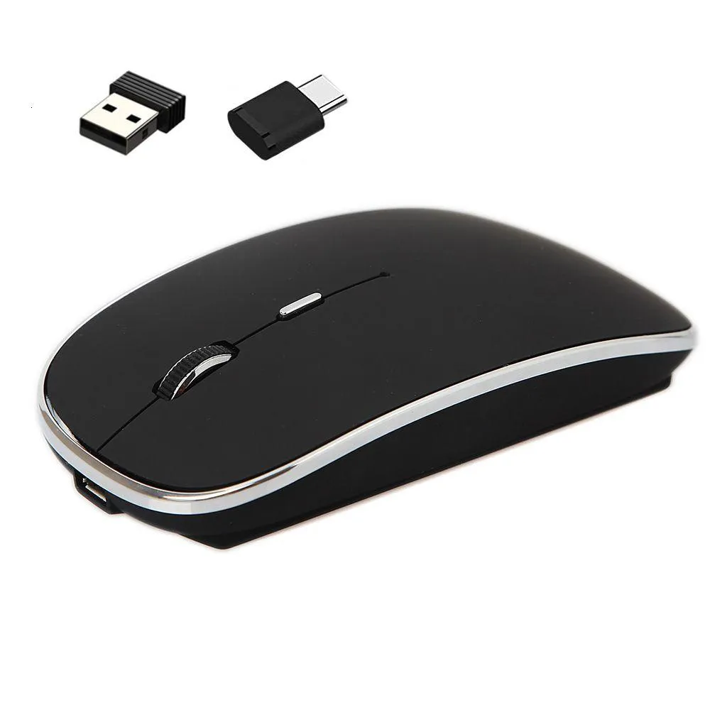 Mice Wireless Mouse Chargeable Portable Silent USB and TypeC Dual Mode Mouse 3 Adjustable DPI for Laptop  Android PC 230324