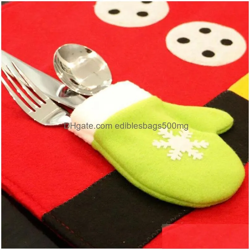 creative table set christmas santa claus costume table placemat mats home cafe decoration za3882