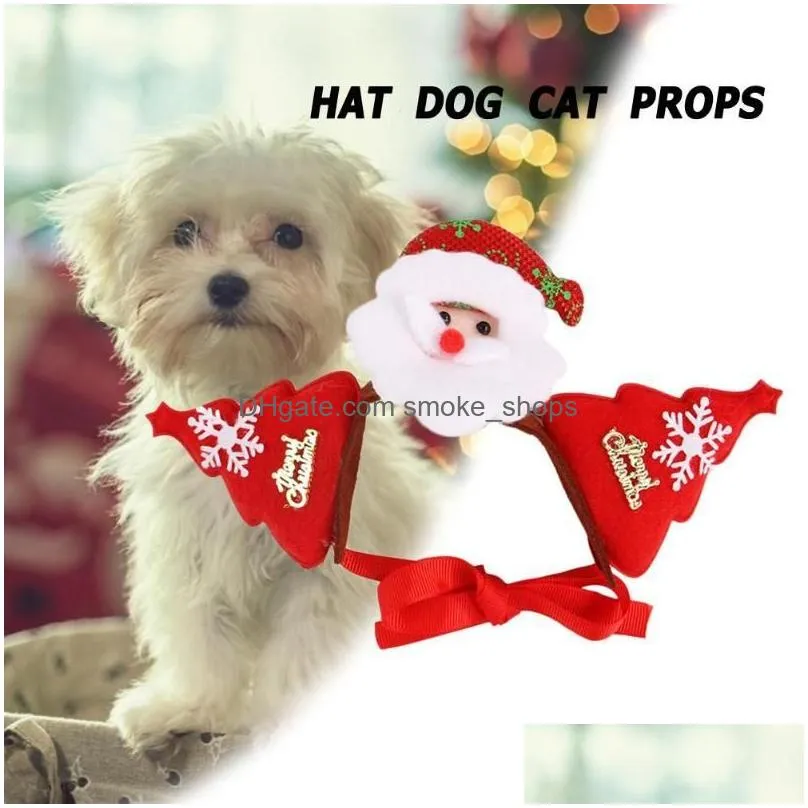 christmas cute dog cat headband felt cloth hat deer antler crown santa claus costume cosplay headdress pet accessories