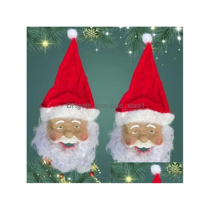 merry christmas santa claus latex mask outdoor ornamen cute santa claus costume masquerade wig beard dress up xmas party gc2358