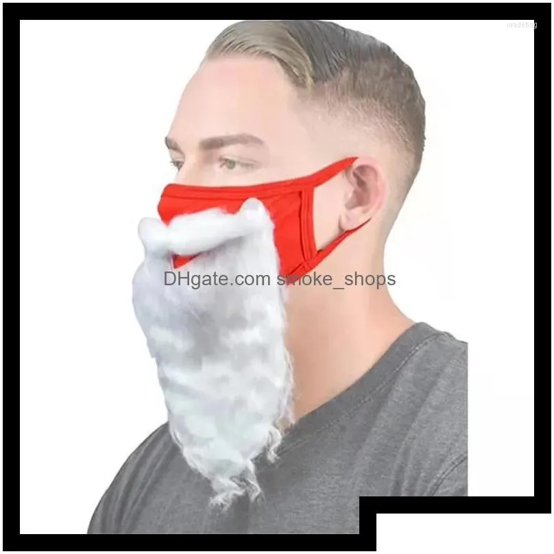 christmas decorations decoration creative santa claus beard masks adult unisex reusable face covers for xmas cosplay party