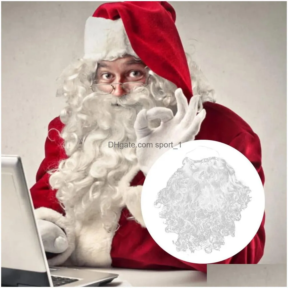 christmas decorations decoration santa claus beard simulated white wig diy ornaments xmas cosplay prop year party decor supplies