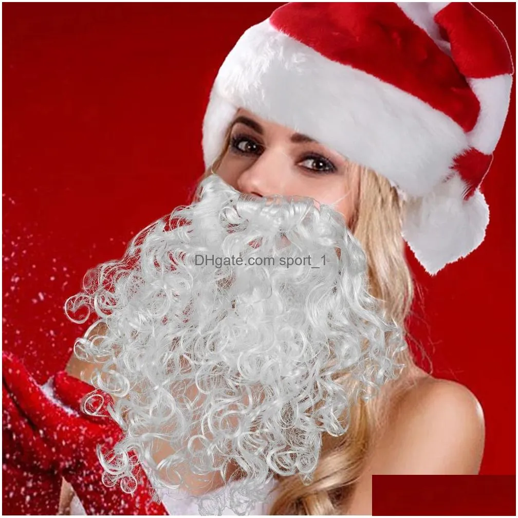 christmas decorations decoration santa claus beard simulated white wig diy ornaments xmas cosplay prop year party decor supplies