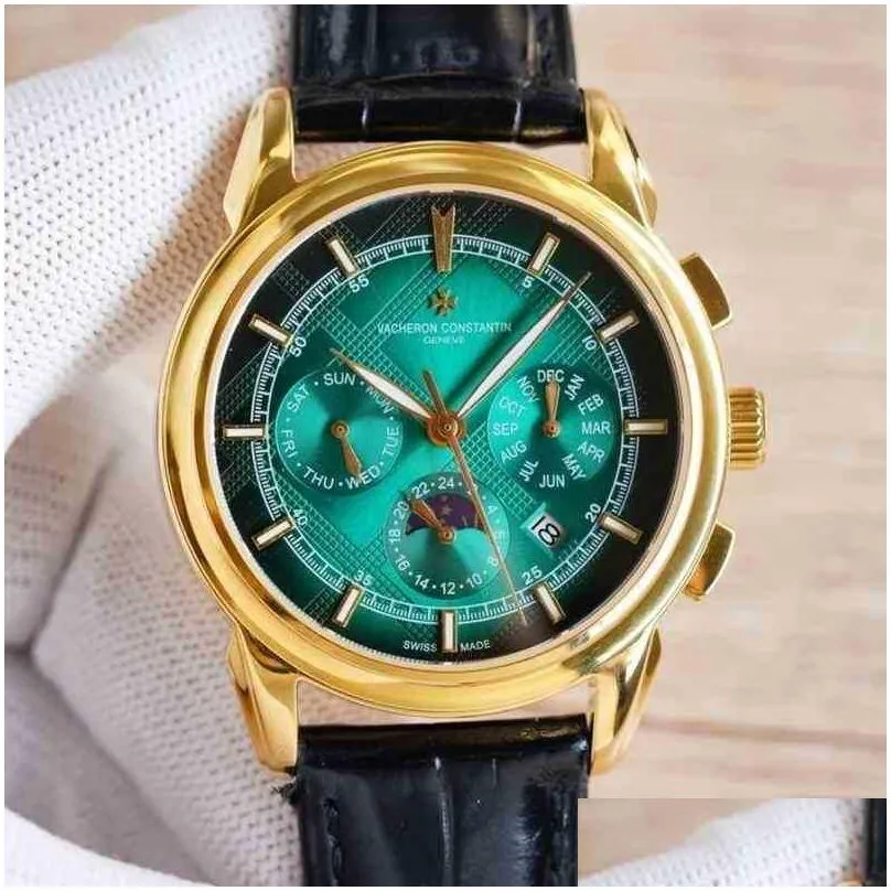 Swiss Famous Watch  Inheritance Series Automatic Mechanical Multifunctional Sapphire Men`s Business Designer Waterproof Wristwatches Stainless