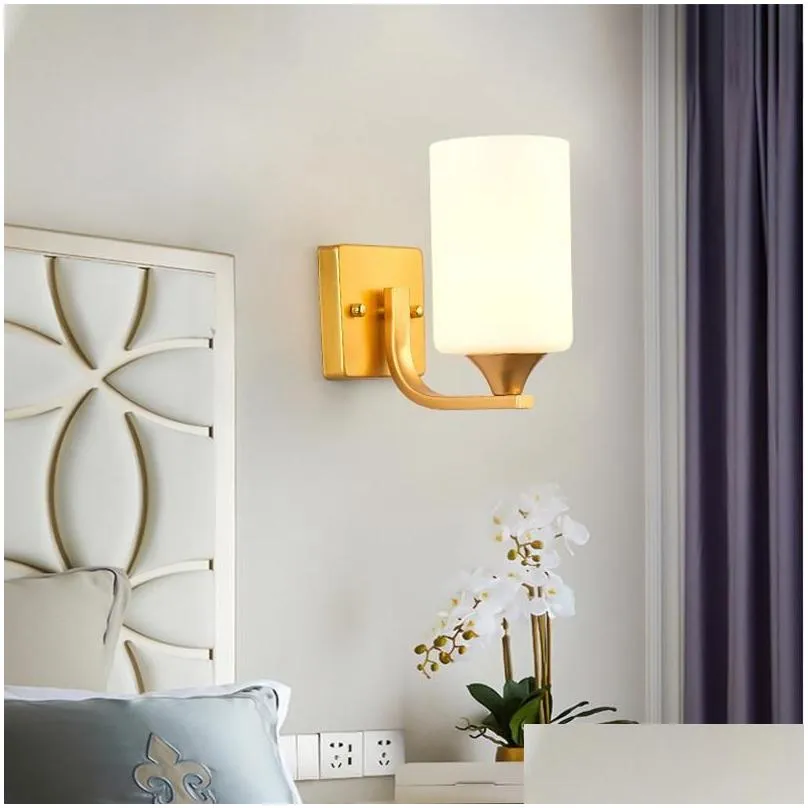 Wall Lamp Decorative Led Iron Night Reading Beside Home Stairs Vintage Loft Sconce Lights Glass Ball Gold Black E27
