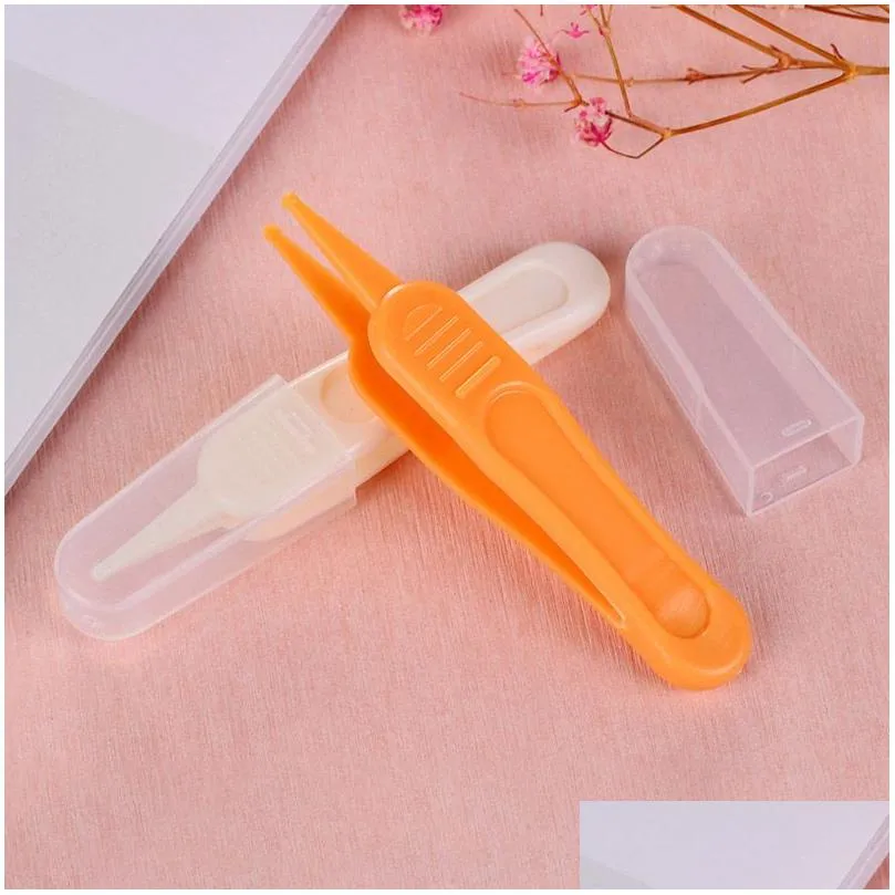 ABS Plastic Nose Navel Cleaning Baby Safety Care Round Head Clamp Infant Tweezers Nasal Cleaner Cleaner Clip Clean Tweezers 1Pcs