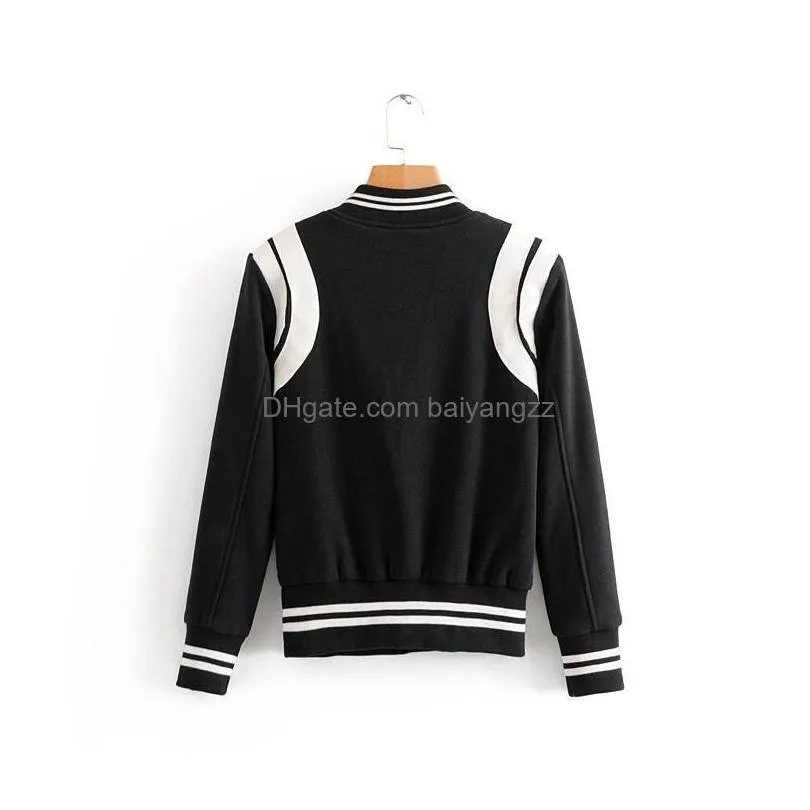 mens jackets high street classic baseball jacket men striped spliced solid color varsity college style casual coat unisex fall winter