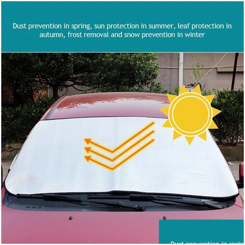 Car Sunshade Snow Awning Front And Rear Aluminum Foil 150x70cm Sun Blind Curtain Windshield Sun Visor Cover UV Protective Ice