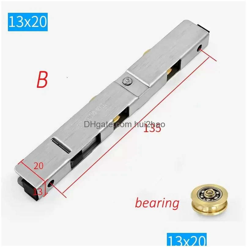 sliding door plastic steel window pulley aluminum alloy roller muted brass wheel household hardware part