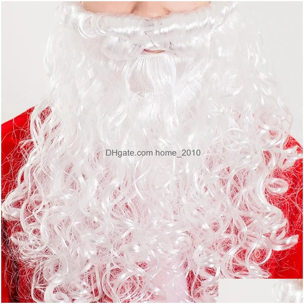 christmas decorations decoration santa claus beard simulated white wig diy ornaments xmas cosplay prop year party decor supplies