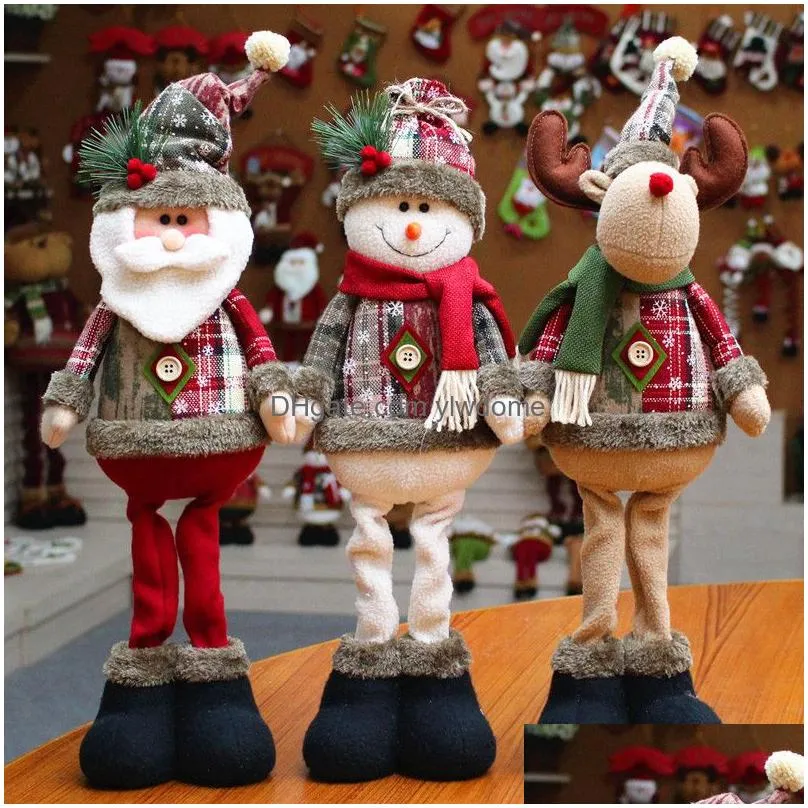 Dolls Christmas Decorations Tree Decor Year Ornament Reindeer Snowman Santa Claus Standing Doll Home Decoration Merry Height Drop Deli Dhxem