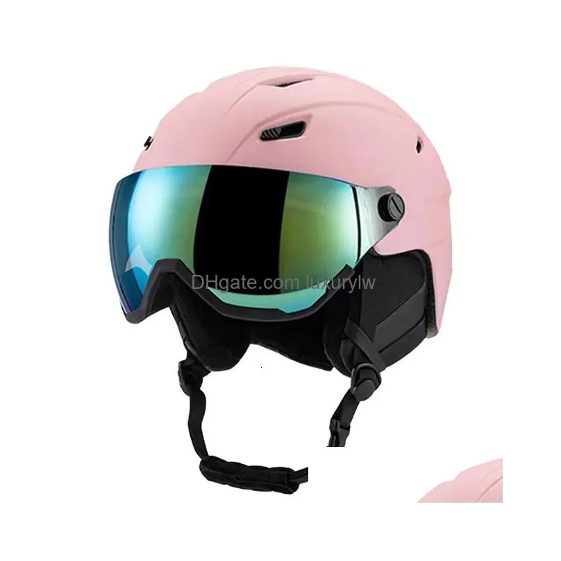 Ski Helmets Ski Helmets Snow Sports Pc Eps Professional Snowboard Helmet Adjustable With 14 Vents For Outdoor 231005 Drop Delivery Spo Dhlxr