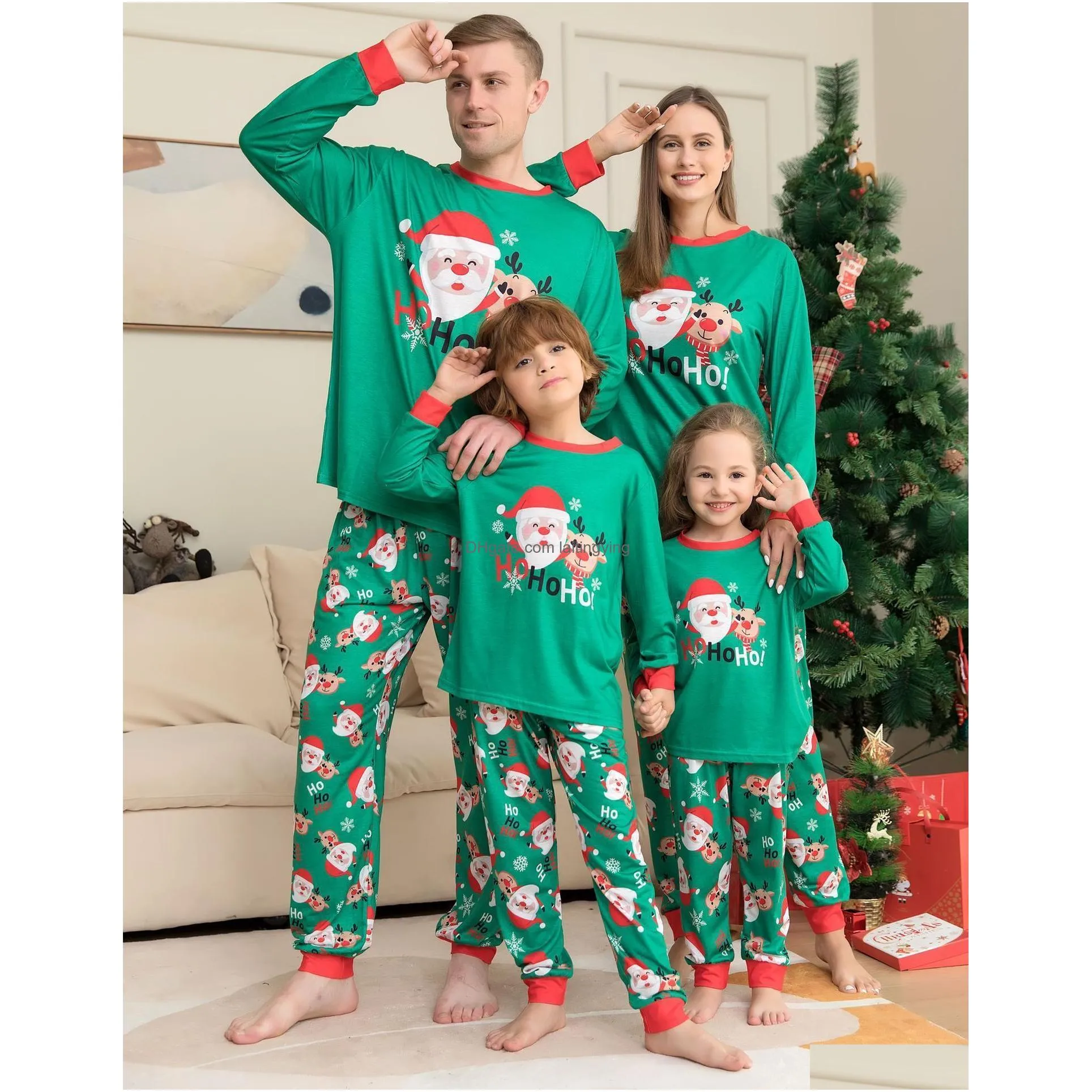 family matching outfits family matching christmas pajamas xmas green pajamas santa claus print dad mommy and me christmas costume dog clothes