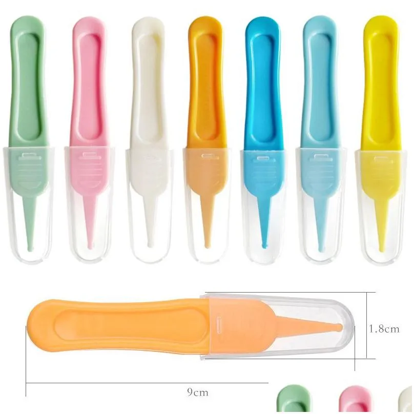 ABS Plastic Nose Navel Cleaning Baby Safety Care Round Head Clamp Infant Tweezers Nasal Cleaner Cleaner Clip Clean Tweezers 1Pcs