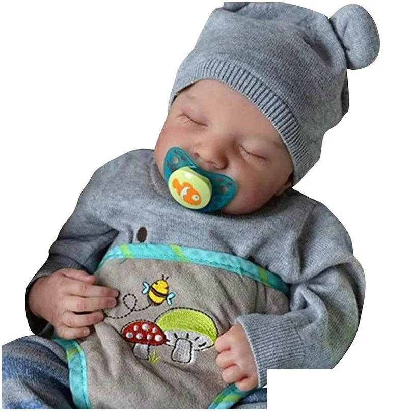Dolls 19 Inch Reborn Girl Baby Doll Silicone Full Body Toddler Dolls Toy Sleeping EyeClosed Doll Gift Toy For Children Gifts 220826