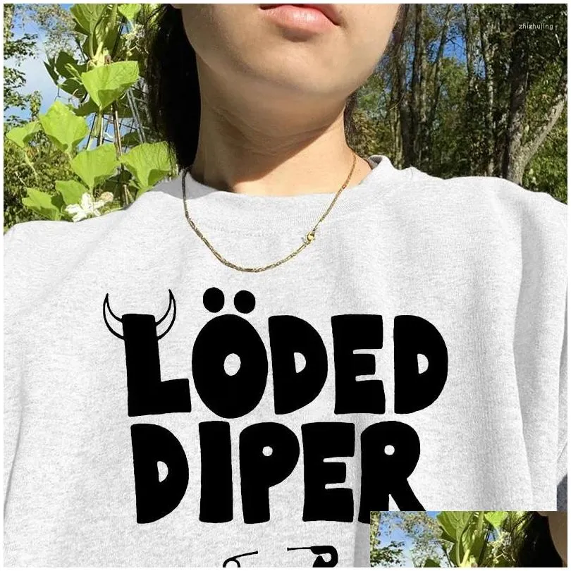 Women`s Hoodies Funny Aesthetic Pullover Gothic Harajuku Loded Diper Letter Graphic Emo Hip Hop Basic Sweatshirts Women Y2k Clothes