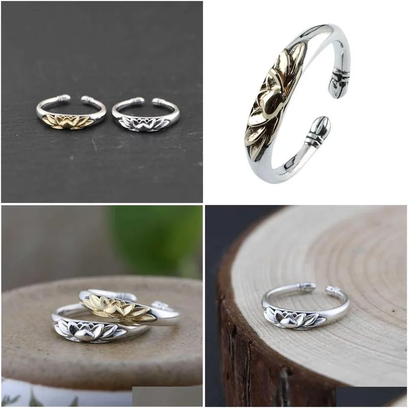 Rings VENTFILLE 925 Sterling Silver Creative Lotus Opening Ring For Women Temperament Personality Trendy Jewelry 2021 New Z0223