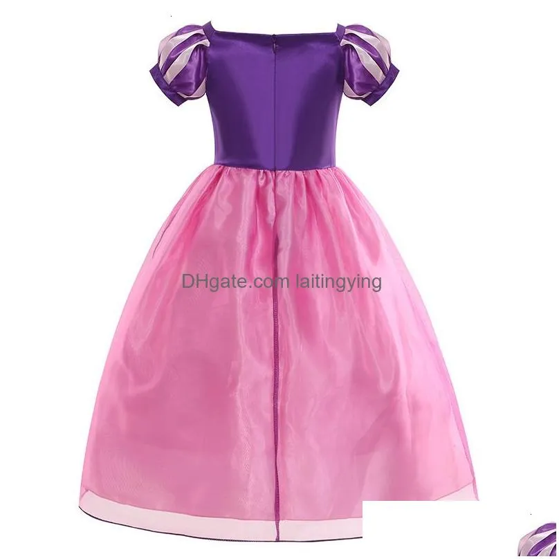 girls dresses girls rapunzel costume kids summer tangled fancy cosplay princess dress children birthday carnival halloween party clothes 2-8t