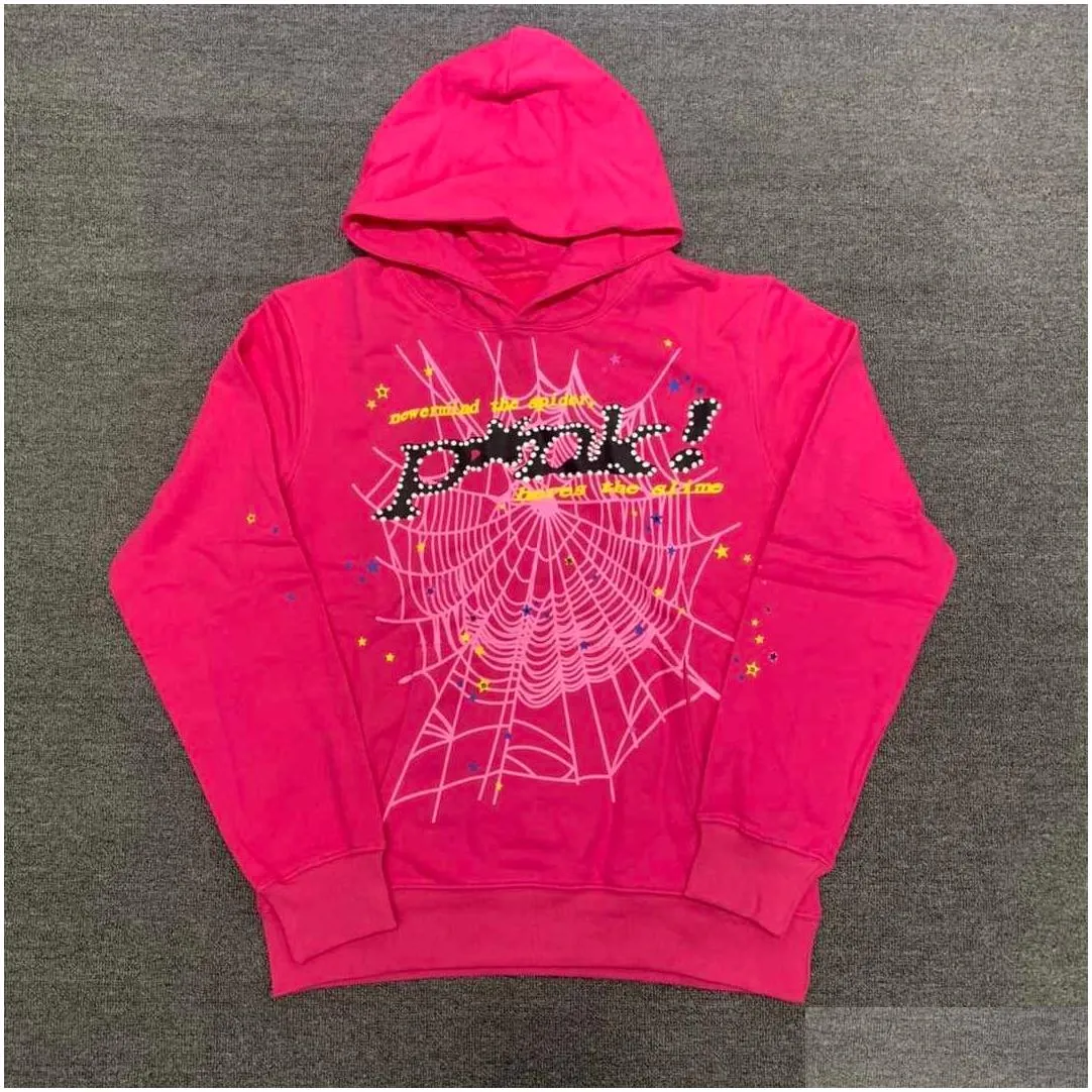 Spider Pink  hoodies Young Sweatshirts Streetwear Thug 555555 Angel Hoody Men Women 11 Web Pullover Fast way