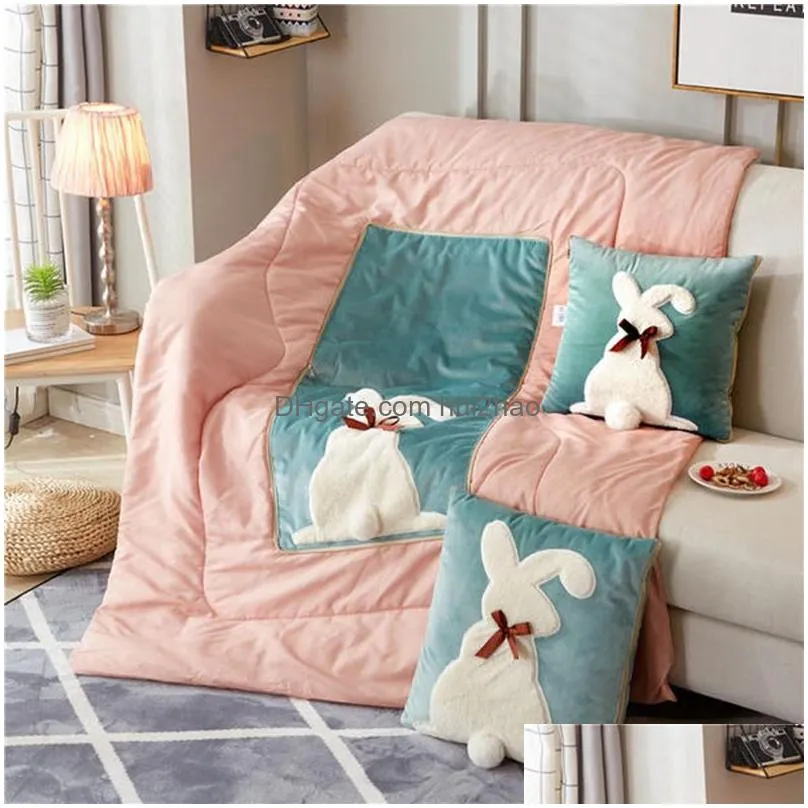 blanket office car pillow quilt foldable plush cartoon lunch break sofa pillow blankets manufacturer wholesale in stock