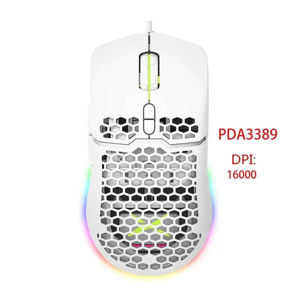Delux M700 Lightweight RGB Gaming Mouse 67g 7200DPI 1000Hz Ergonomic Mice with Ultra Weave Cable For Computer Gamer