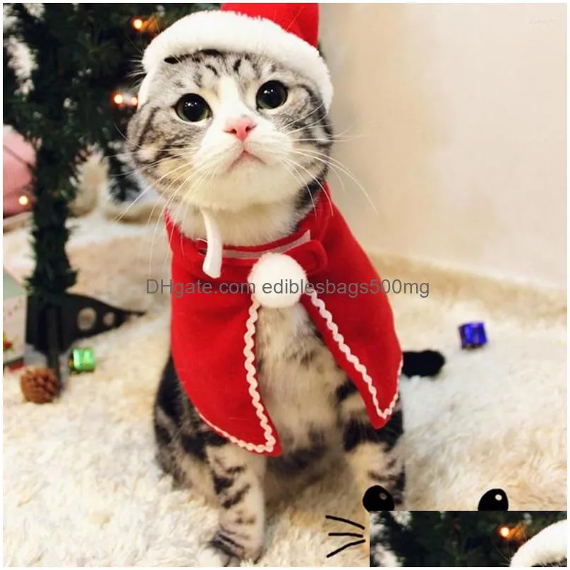 cat costumes christmas funny santa claus clothes for small cats dogs xmas year pet clothing winter kitten outfits
