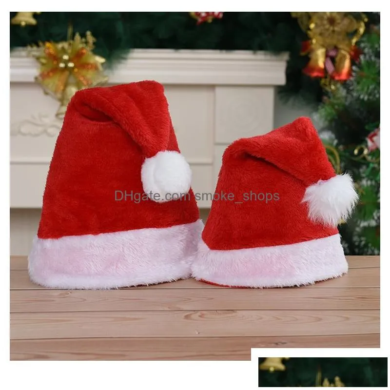 christmas cosplay caps xmas santa claus hats plaid striped snowflake sequins red white cap plush party hat costume decoration holidays accessories 34 color