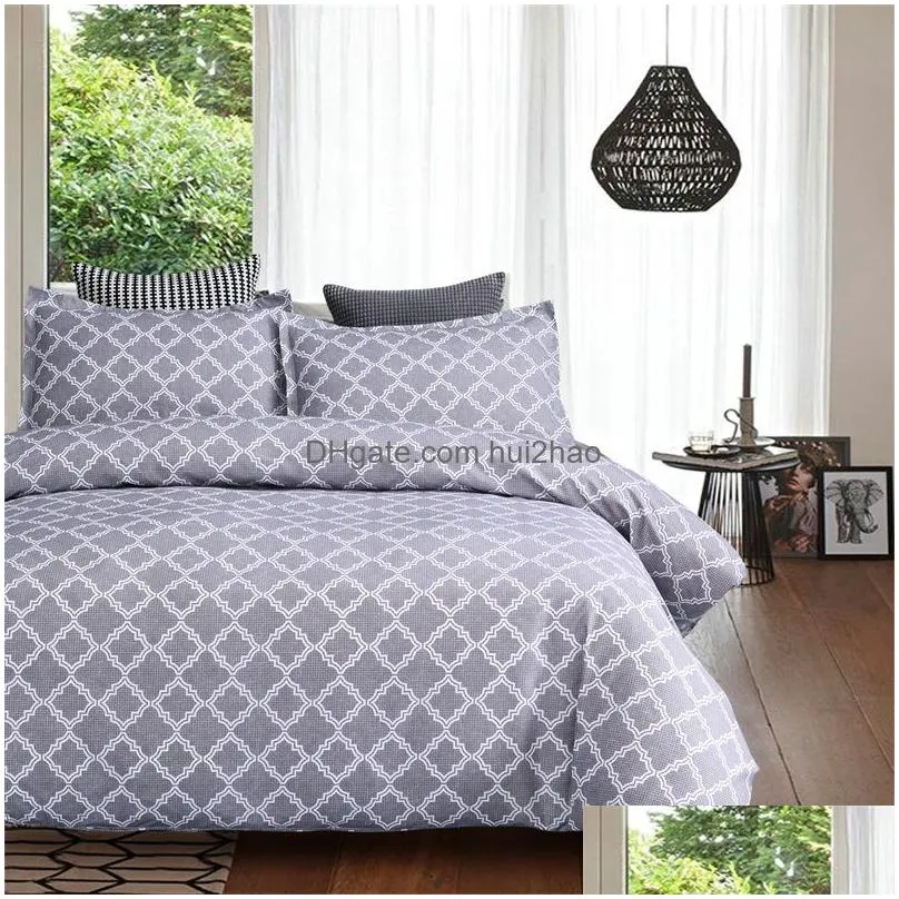 bedding sets three-piece modern style twin full king queen size geometric abstract quilt cover pillow case bed comforters supplies in