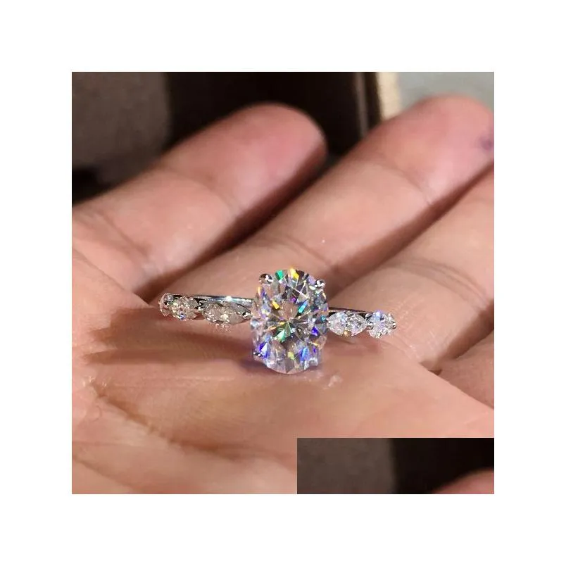 Cross-border fashion simple diamond ring round zircon ring manufacturer direct selling wish hot selling boutique jewelry