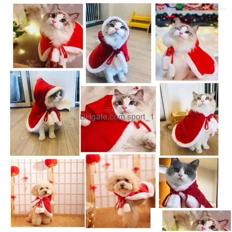 cat costumes christmas funny santa claus clothes for small cats dogs xmas year pet clothing winter kitten outfits