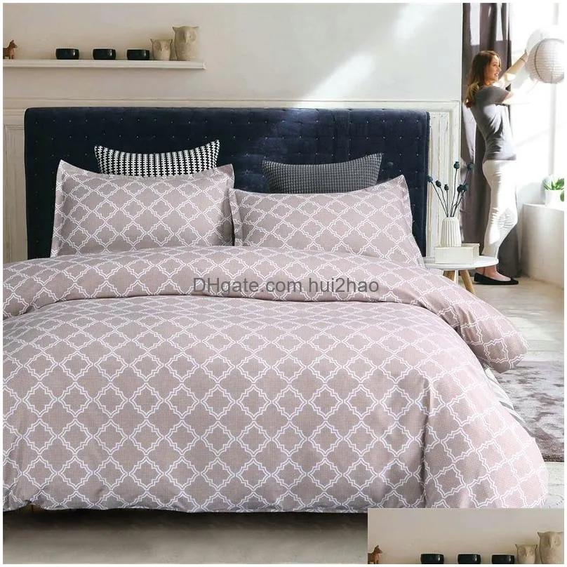 bedding sets three-piece modern style twin full king queen size geometric abstract quilt cover pillow case bed comforters supplies in