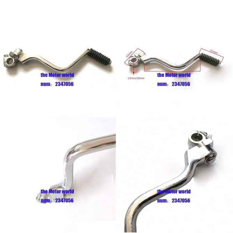 Handlebars 13/16mm Kick Start Starter Lever 110cc 125cc 140cc 150cc 250cc Engine For QJ125 Dirt Bike Motorcycle Parts