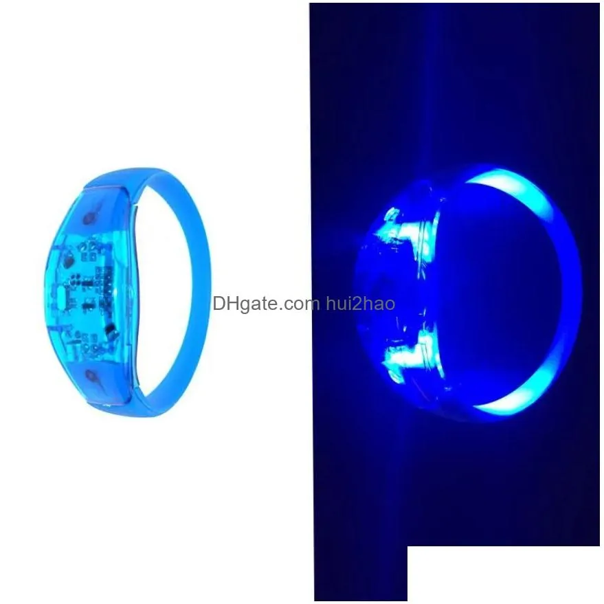party favors silicone sound controlled led light bracelet activated glow flash bangle wristband gift wedding halloween christmas