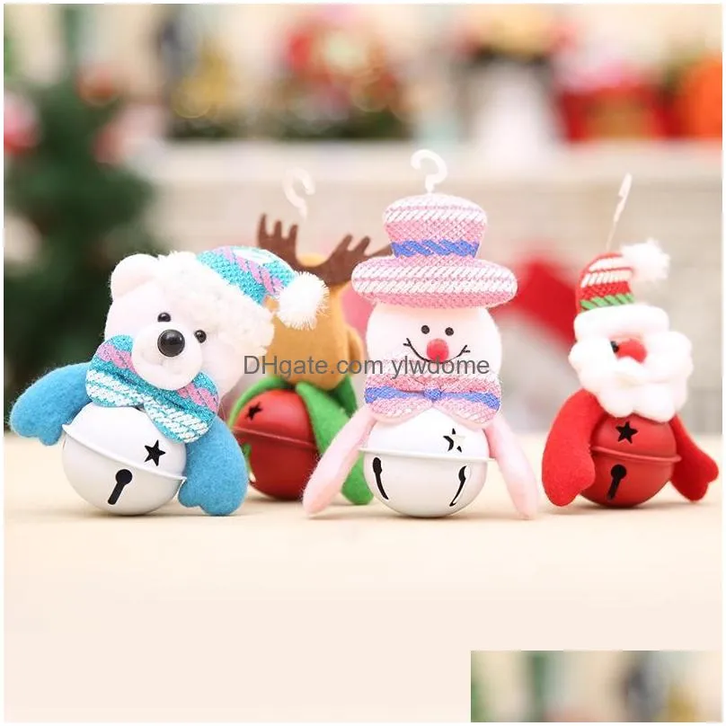 Dolls Christmas Tree Ornaments Santa/Snowman/Reindeer/Bear Pendant With Bells Decor Xmas Doll Decoration Drop Delivery Toys Gifts Doll Dhs1U