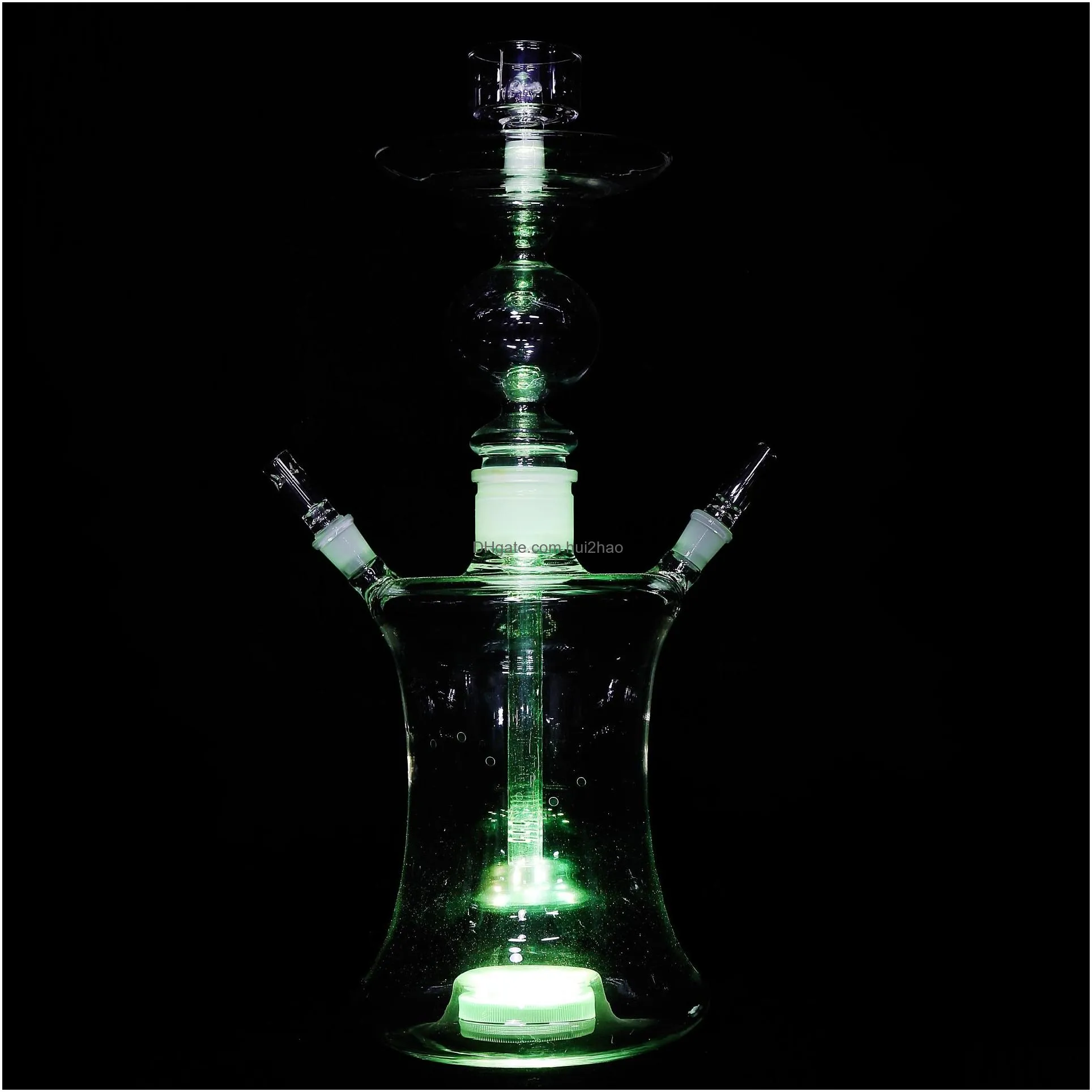 53cm tall hookah with light glass water smoking cigaret filter holder tobacco pipes portable 2021 smoke accessories in stock