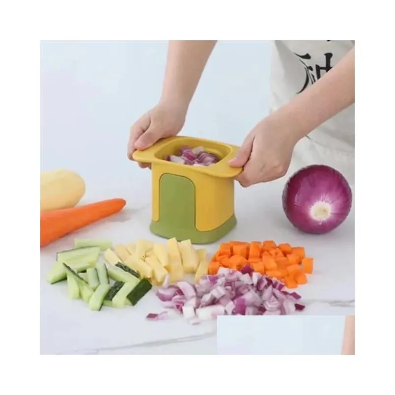 Fruit Vegetable Tools Vegetable Cutter Manual Potato Onion Food Crusher Cutting Multifunctional Veggie Chopper Grater Carrot French Fries Kitchen Tool