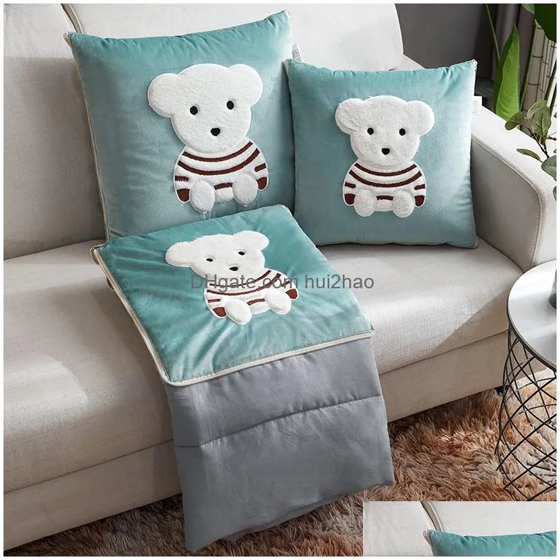 blanket office car pillow quilt foldable plush cartoon lunch break sofa pillow blankets manufacturer wholesale in stock