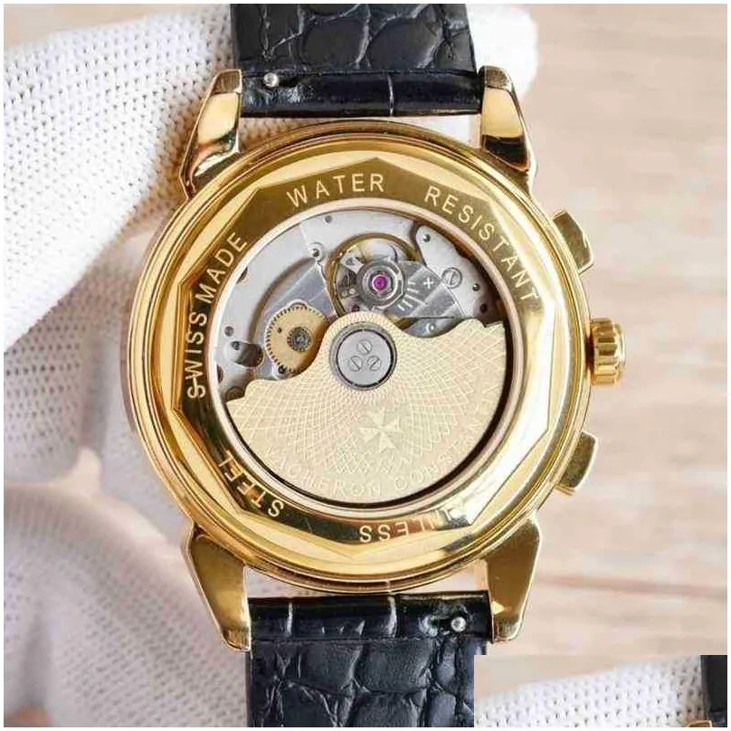 Swiss Famous Watch  Inheritance Series Automatic Mechanical Multifunctional Sapphire Men`s Business Designer Waterproof Wristwatches Stainless