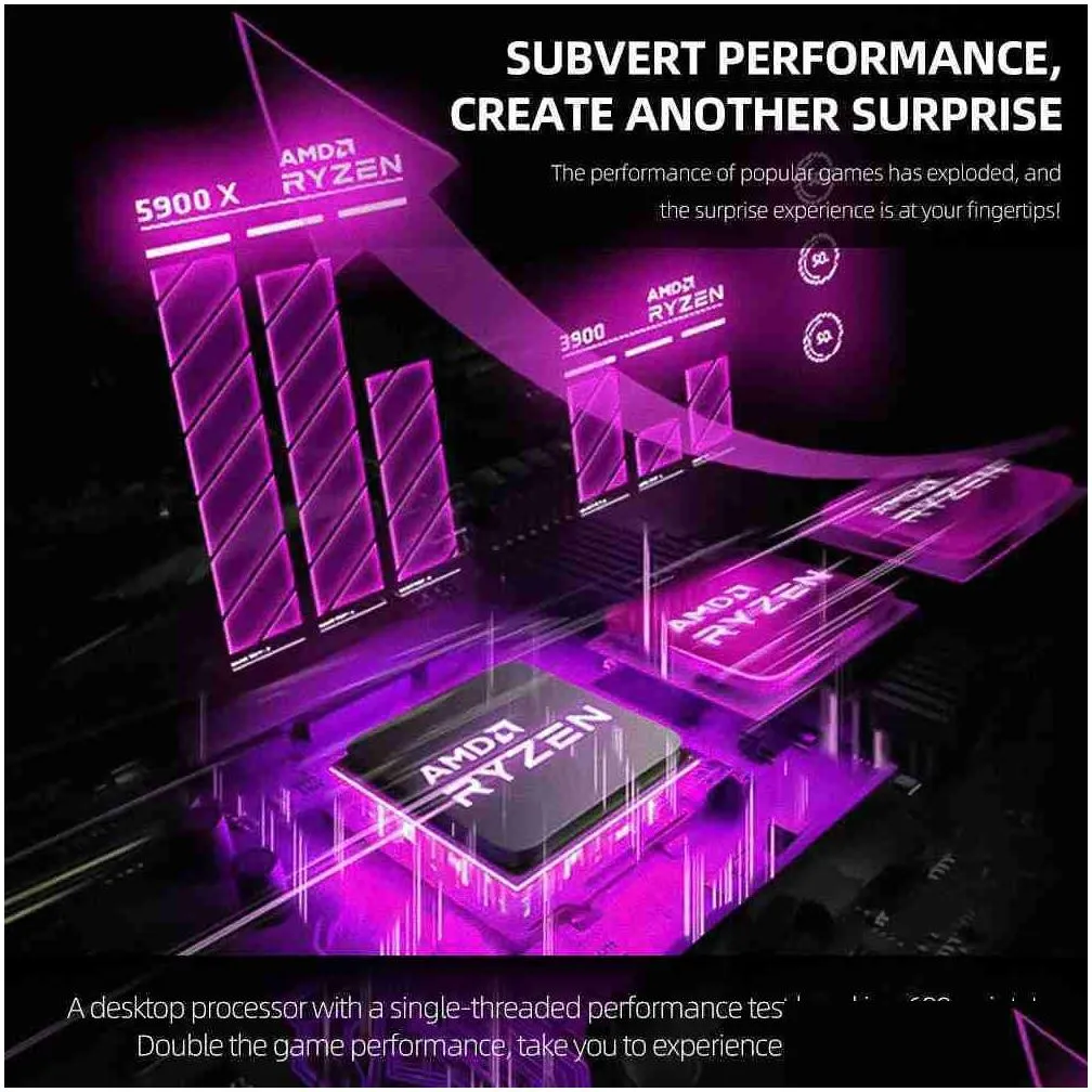 AMD New Ryzen 9 5900X 3.7 GHz 12-Core 24-Thread CPU Processor AM4 Gamer R9 5900X CPU Parts Accessories 7NM 64M 100-000000061