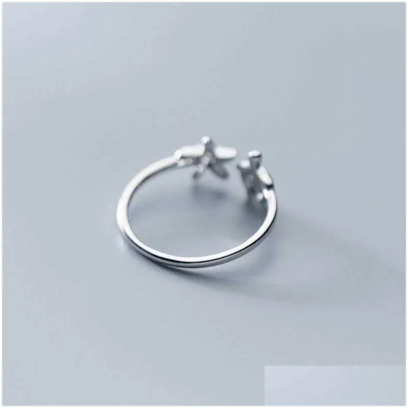Rings VENTFILLE 925 Sterling Silver Korean Version of The Cute Turtle Starfish Womensmall  and Simple Zircon Ring Z0223