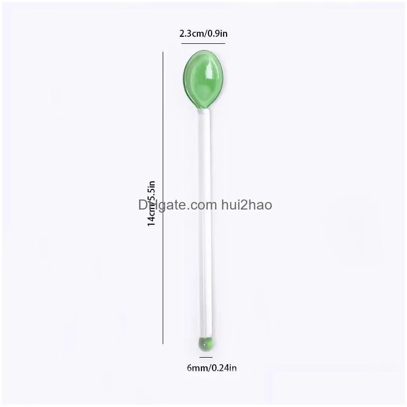 coffee stirring spoon colorful glass spoon eco-friendly creative scoop summer party supplies hawaiian festival supplies halloween christmas fruit stirring