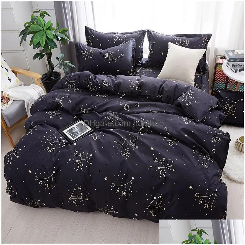 three/four piece cotton bedding sets star printed king queen size luxury quilt cover pillow case duvet cover brand bed comforters sets