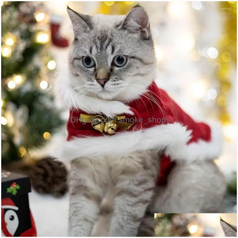 cat costumes christmas funny santa claus clothes for small cats dogs xmas year pet clothing winter kitten outfits