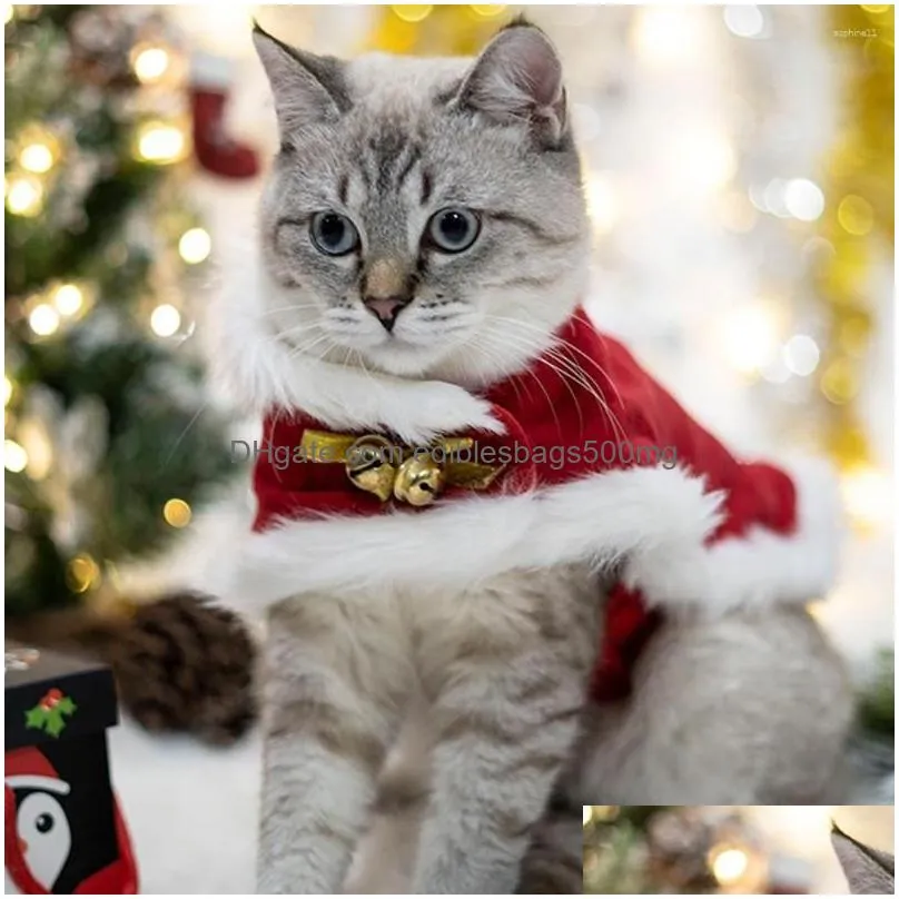 cat costumes christmas funny santa claus clothes for small cats dogs xmas year pet clothing winter kitten outfits